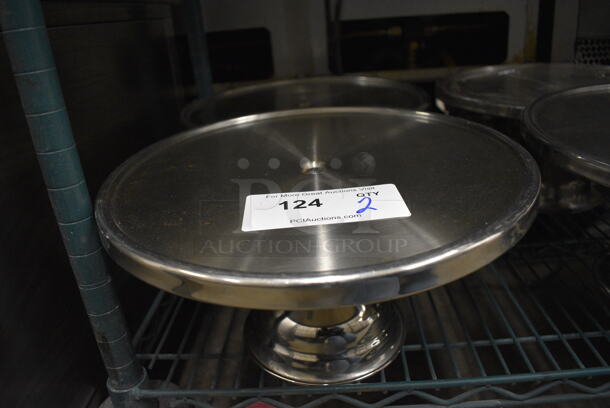 2 Stainless Steel Countertop Cake Stands. 13x13x7. 2 Times Your Bid!