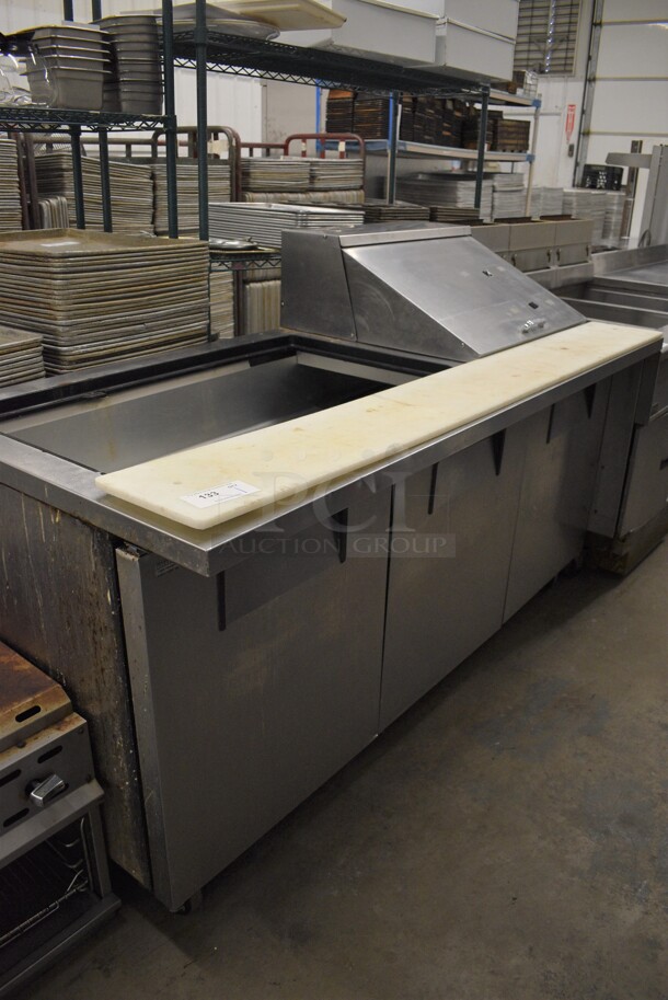 GREAT! 2016 True Model TSSU-72-30M-B-ST Stainless Steel Commercial Sandwich Salad Prep Table Bain Marie Mega Top w/ Cutting Board on Commercial Casters. 115 Volts, 1 Phase. 72x34x48. Tested and Does Not Power On