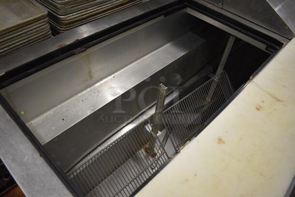 GREAT! 2016 True Model TSSU-72-30M-B-ST Stainless Steel Commercial Sandwich Salad Prep Table Bain Marie Mega Top w/ Cutting Board on Commercial Casters. 115 Volts, 1 Phase. 72x34x48. Tested and Does Not Power On - Image 3 of 9