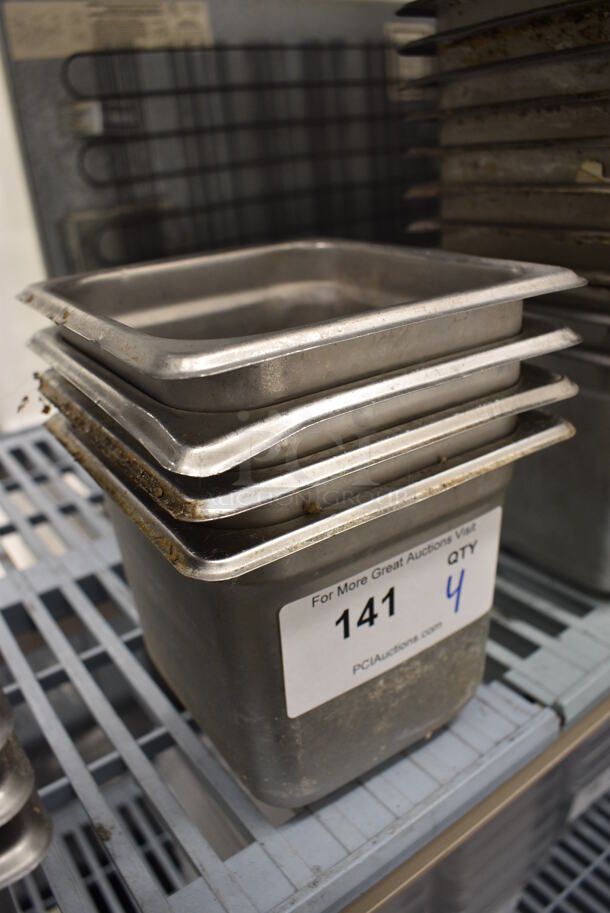 4 Stainless Steel 1/6 Size Drop In Bins. 1/6x6. 4 Times Your Bid! - Image 2 of 3