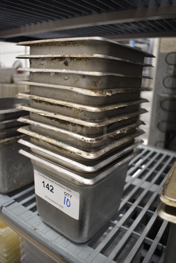10 Stainless Steel 1/6 Size Drop In Bins. 1/6x6. 10 Times Your Bid! - Image 2 of 3