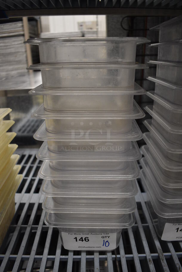 10 Poly Clear 1/6 Size Drop In Bins. 1/6x4. 10 Times Your Bid! - Image 1 of 3