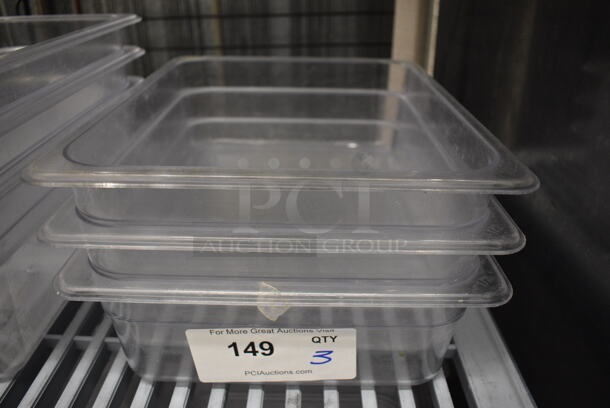 3 Poly Clear 1/2 Size Drop In Bins. 1/2x4. 3 Times Your Bid! - Image 1 of 3