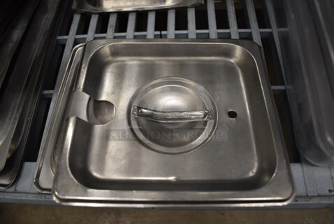 2 Stainless Steel 1/6 Size Drop In Bin Lids. 2 Times Your Bid!