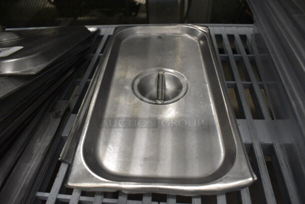 2 Stainless Steel 1/3 Size Drop In Bin Lids. 2 Times Your Bid!