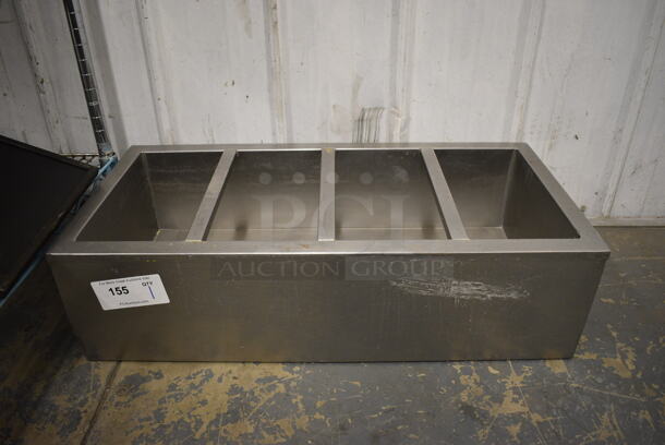 Stainless Steel Bin w/ 4 Sections. 30x14.5x8