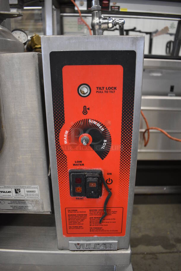 BEAUTIFUL! Vulcan Hart Model K12ETT Stainless Steel Commercial Electric Powered Floor Style 12 Gallon Tilting Kettle. 208-240 Volts, 1/3 Phase.  - Image 3 of 8