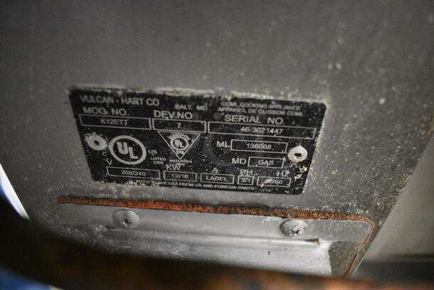 BEAUTIFUL! Vulcan Hart Model K12ETT Stainless Steel Commercial Electric Powered Floor Style 12 Gallon Tilting Kettle. 208-240 Volts, 1/3 Phase.  - Image 6 of 8
