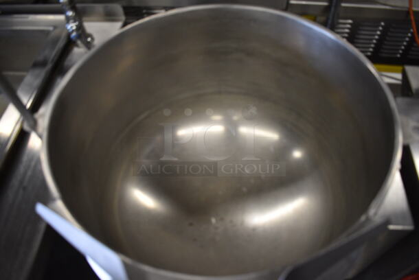 BEAUTIFUL! Vulcan Hart Model K12ETT Stainless Steel Commercial Electric Powered Floor Style 12 Gallon Tilting Kettle. 208-240 Volts, 1/3 Phase.  - Image 7 of 8