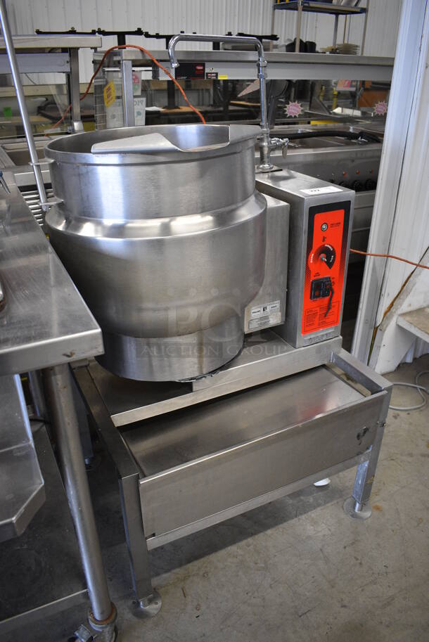 BEAUTIFUL! Vulcan Hart Model K12ETT Stainless Steel Commercial Electric Powered Floor Style 12 Gallon Tilting Kettle. 208-240 Volts, 1/3 Phase.  - Image 8 of 8