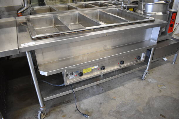 NICE! Atlas Metal Model WIH-D&M-47 Stainless Steel Commercial Floor Style Electric Powered 4 Well Steam Table w/ Undershelf on Commercial Casters. 208 Volts, 1 Phase. 66x37x37 - Image 2 of 6