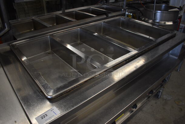 NICE! Atlas Metal Model WIH-D&M-47 Stainless Steel Commercial Floor Style Electric Powered 4 Well Steam Table w/ Undershelf on Commercial Casters. 208 Volts, 1 Phase. 66x37x37 - Image 3 of 6