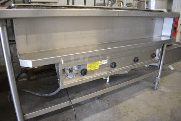 NICE! Atlas Metal Model WIH-D&M-47 Stainless Steel Commercial Floor Style Electric Powered 4 Well Steam Table w/ Undershelf on Commercial Casters. 208 Volts, 1 Phase. 66x37x37 - Image 4 of 6