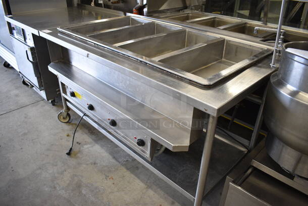 NICE! Atlas Metal Model WIH-D&M-47 Stainless Steel Commercial Floor Style Electric Powered 4 Well Steam Table w/ Undershelf on Commercial Casters. 208 Volts, 1 Phase. 66x37x37 - Image 6 of 6