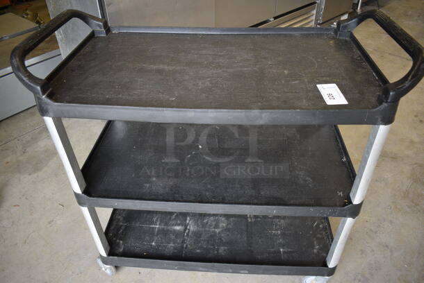 Black and Gray Poly 3 Tier Cart on Commercial Casters. 40x20x38 - Image 3 of 3