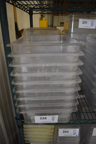9 Clear Poly 1/2 Size Drop In Bins. 1/2x4. 9 Times Your Bid!