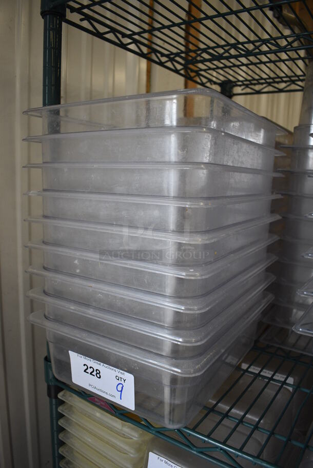 9 Clear Poly 1/2 Size Drop In Bins. 1/2x4. 9 Times Your Bid! - Image 2 of 3