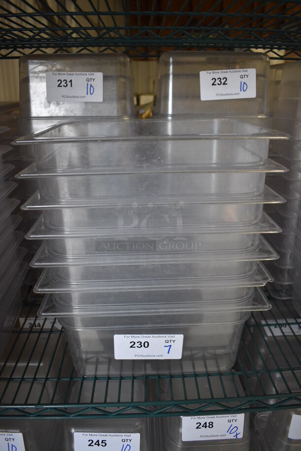 10 Clear Poly 1/2 Size Drop In Bins. 1/2x6. 10 Times Your Bid!