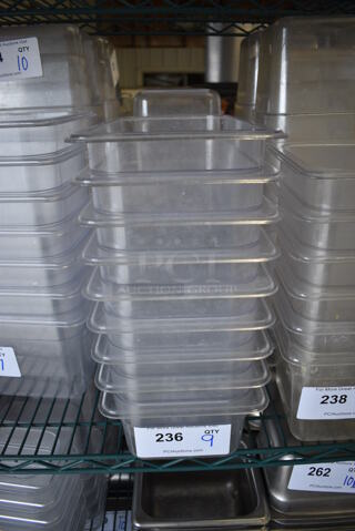 9 Clear Poly 1/3 Size Drop In Bins. 1/3x4. 9 Times Your Bid!