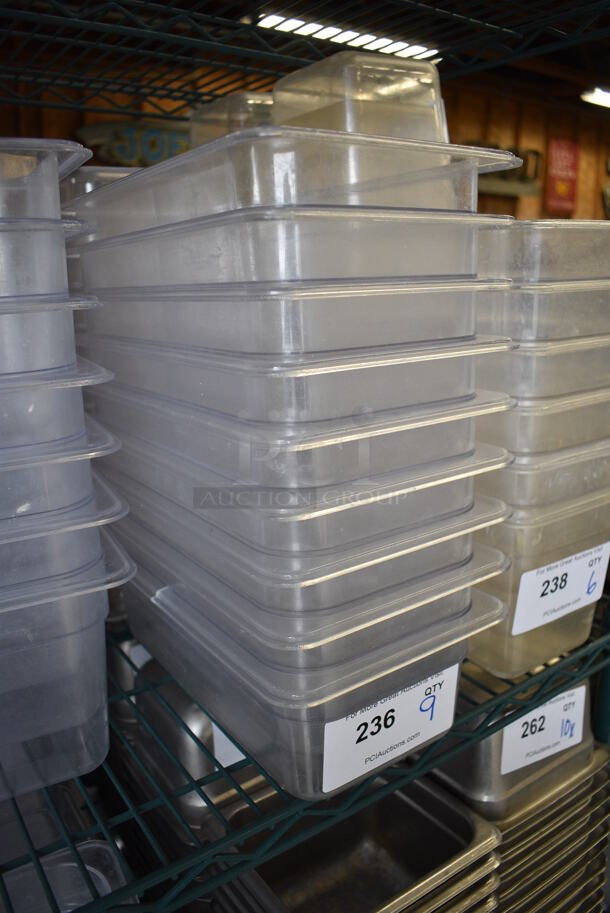 9 Clear Poly 1/3 Size Drop In Bins. 1/3x4. 9 Times Your Bid! - Image 2 of 3