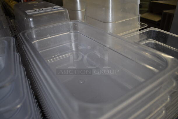 9 Clear Poly 1/3 Size Drop In Bins. 1/3x4. 9 Times Your Bid! - Image 3 of 3