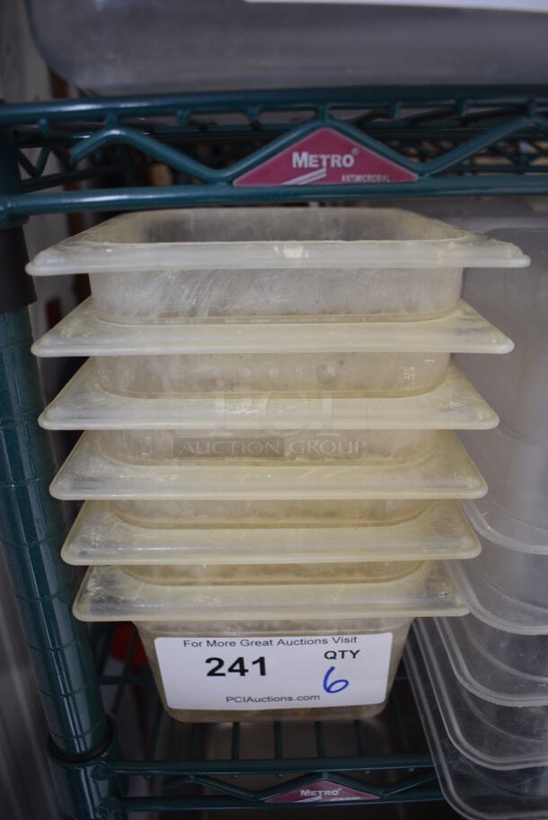 6 Clear Poly 1/6 Size Drop In Bins. 1/6x4. 6 Times Your Bid!