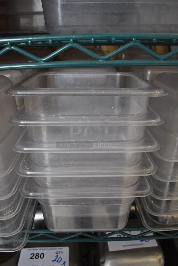 10 Clear Poly 1/6 Size Drop In Bins. 1/6x4. 10 Times Your Bid!