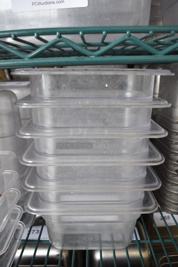 11 Clear Poly 1/9 Size Drop In Bins. 1/9x4. 11 Times Your Bid!