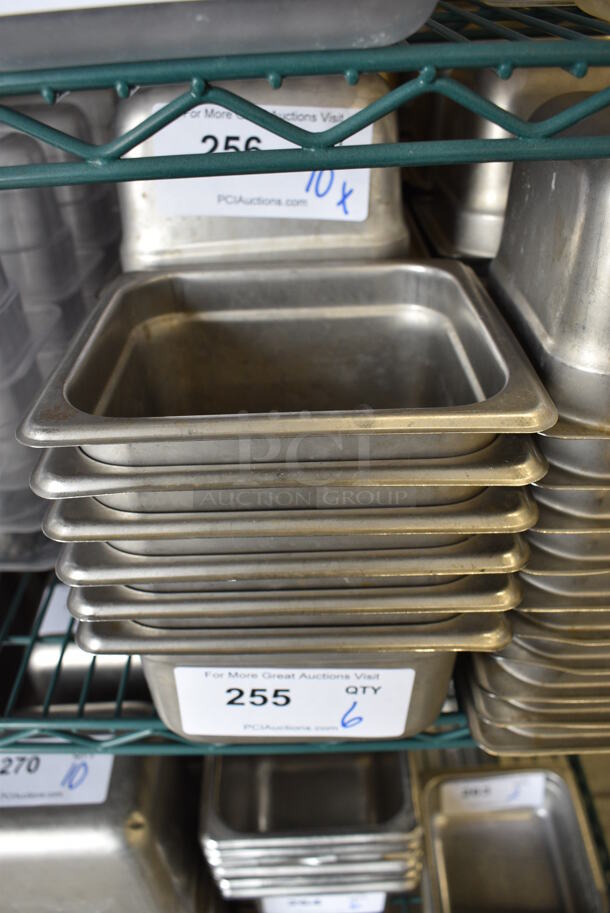 10 Stainless Steel 1/6 Size Drop In Bins. 1/6x4. 10 Times Your Bid!