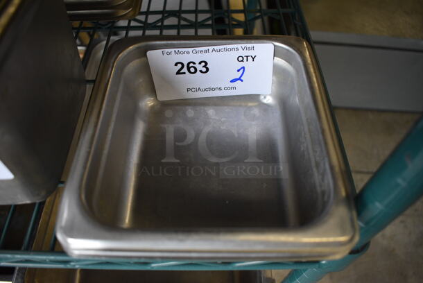 2 Stainless Steel 1/6 Size Drop In Bins. 1/6x2. 2 Times Your Bid! - Image 2 of 2