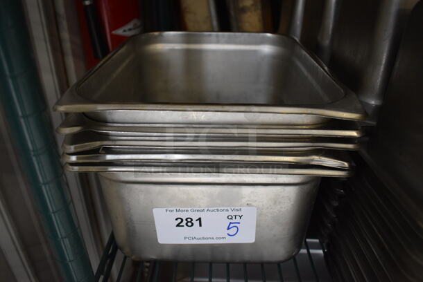 5 Stainless Steel 1/2 Size Drop In Bins. 1/2x6. 5 Times Your Bid!