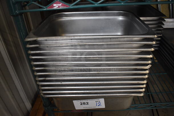 12 Stainless Steel 1/2 Size Drop In Bins. 1/2x4. 12 Times Your Bid!