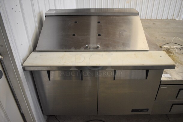 GREAT! 2016 True Model TSSU-48-18M-B-HC Stainless Steel Commercial Sandwich Salad Prep Table Bain Marie Mega Top w/ Cutting Board on Commercial Casters. 115 Volts, 1 Phase. 48x34x46.5. Tested and Working!