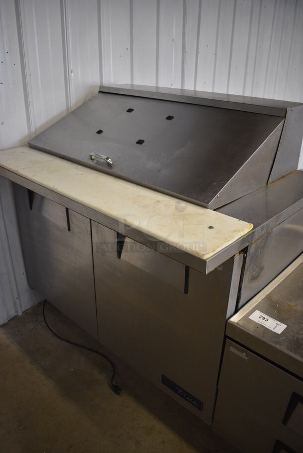 GREAT! 2016 True Model TSSU-48-18M-B-HC Stainless Steel Commercial Sandwich Salad Prep Table Bain Marie Mega Top w/ Cutting Board on Commercial Casters. 115 Volts, 1 Phase. 48x34x46.5. Tested and Working! - Image 2 of 7
