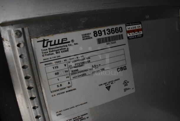 GREAT! 2016 True Model TSSU-48-18M-B-HC Stainless Steel Commercial Sandwich Salad Prep Table Bain Marie Mega Top w/ Cutting Board on Commercial Casters. 115 Volts, 1 Phase. 48x34x46.5. Tested and Working! - Image 6 of 7