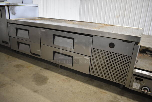 WOW! 2016 True Model TRCB-79 Stainless Steel Commercial 4 Drawer Chef Base on Commercial Casters. 115 Volts, 1 Phase. 79x31x25. Tested and Working! - Image 2 of 6