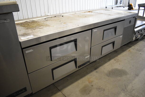 WOW! 2016 True Model TRCB-79 Stainless Steel Commercial 4 Drawer Chef Base on Commercial Casters. 115 Volts, 1 Phase. 79x31x25. Tested and Working! - Image 3 of 6