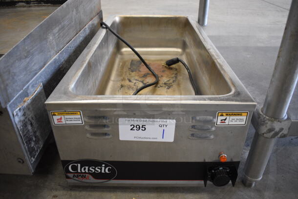 NICE! APW Wyott Classic Standex Model W-43V Stainless Steel Commercial Countertop Food Warmer. 120 Volts, 1 Phase. 14.5x29.5x9. Tested and Working! - Image 1 of 5