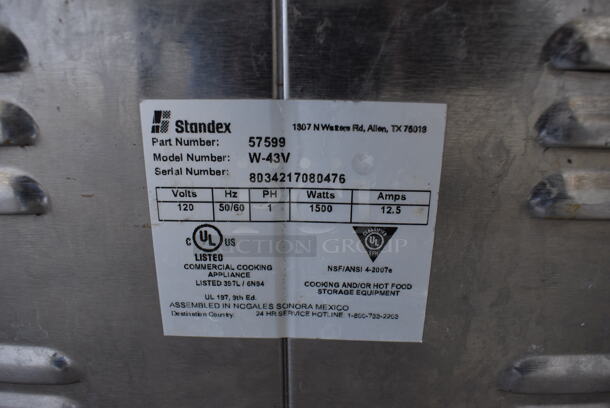 NICE! APW Wyott Classic Standex Model W-43V Stainless Steel Commercial Countertop Food Warmer. 120 Volts, 1 Phase. 14.5x29.5x9. Tested and Working! - Image 5 of 5