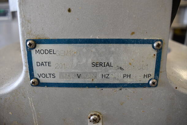 SWEET! 2015 General Model GEM120 Metal Commercial 12 Quart Planetary Mixer w/ Bowl Guard Mounted to Stainless Steel Equipment Stand. 110 Volts, 1 Phase. Mixer: 16x23x30, Stand: 25x30x26.5. Tested and Working! - Image 6 of 9
