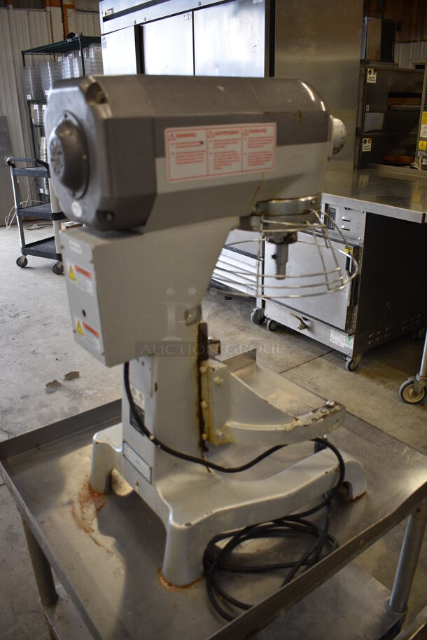 SWEET! 2015 General Model GEM120 Metal Commercial 12 Quart Planetary Mixer w/ Bowl Guard Mounted to Stainless Steel Equipment Stand. 110 Volts, 1 Phase. Mixer: 16x23x30, Stand: 25x30x26.5. Tested and Working! - Image 7 of 9