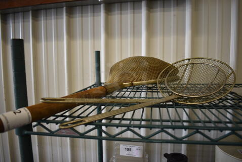 3 Various Metal Items; Strainer and 2 Skimmers. Includes 20x7. 3 Times Your Bid!