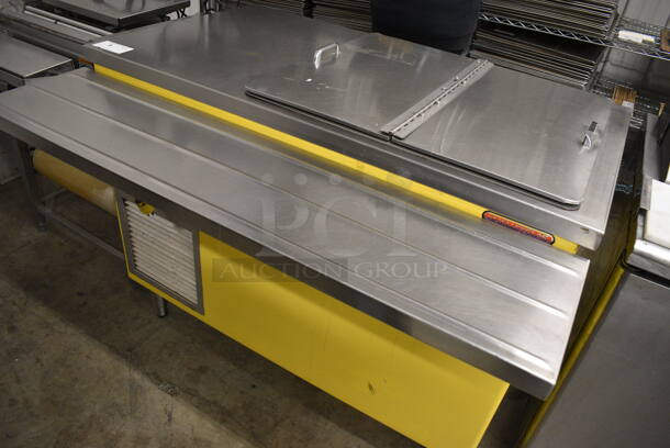 WOW! Shelleyglas Stainless Steel Commercial Floor Style Refrigerated Well w/ Tray Slide. 50x40x38. Tested and Working! - Image 1 of 11