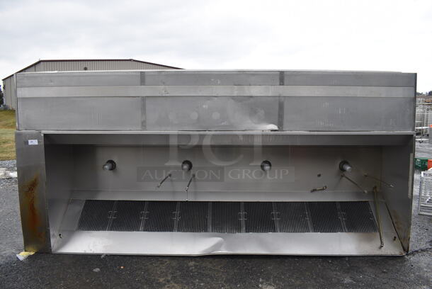 FANTASTIC! 13' Greasemaster Model 5430 GSN-2 SELF CONTAINED Stainless Steel Commercial Grease Hood w/ Filters and Make Up Air Vent. Does Not Include Fire Suppression Tank. 168x30x54