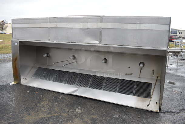 FANTASTIC! 13' Greasemaster Model 5430 GSN-2 SELF CONTAINED Stainless Steel Commercial Grease Hood w/ Filters and Make Up Air Vent. Does Not Include Fire Suppression Tank. 168x30x54 - Image 8 of 12