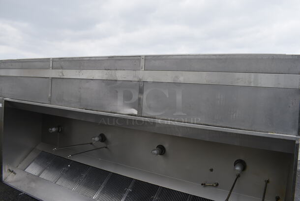 FANTASTIC! 13' Greasemaster Model 5430 GSN-2 SELF CONTAINED Stainless Steel Commercial Grease Hood w/ Filters and Make Up Air Vent. Does Not Include Fire Suppression Tank. 168x30x54 - Image 10 of 12