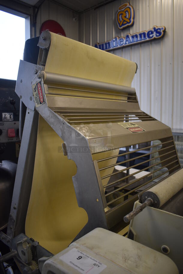 BEAUTIFUL! LATE MODEL! Rondo Stainless Steel Commercial Floor Style Reversible Dough Sheeter w/ Cutting Station. 250 Volts, 3 Phase. 117x42x56. Closed: 77x42x82 - Image 6 of 12