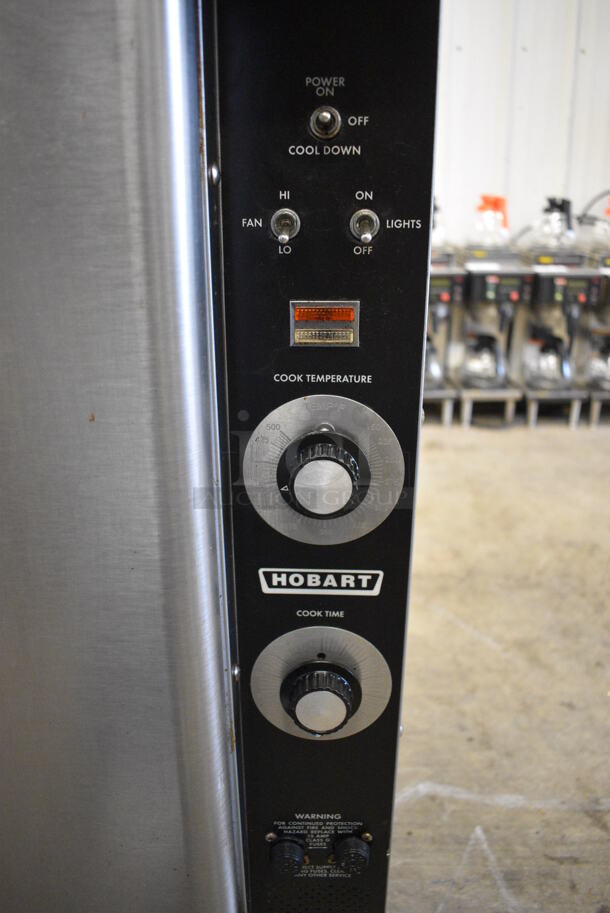 2 GORGEOUS! Hobart Model HEC40 Stainless Steel Commercial Electric Powered Full Size Convection Ovens w/ View Through Door, Solid Door, Metal Oven Racks and Thermostatic Controls. 480 Volts, 3 Phase. 38x40x66. 2 Times Your Bid! - Image 5 of 7