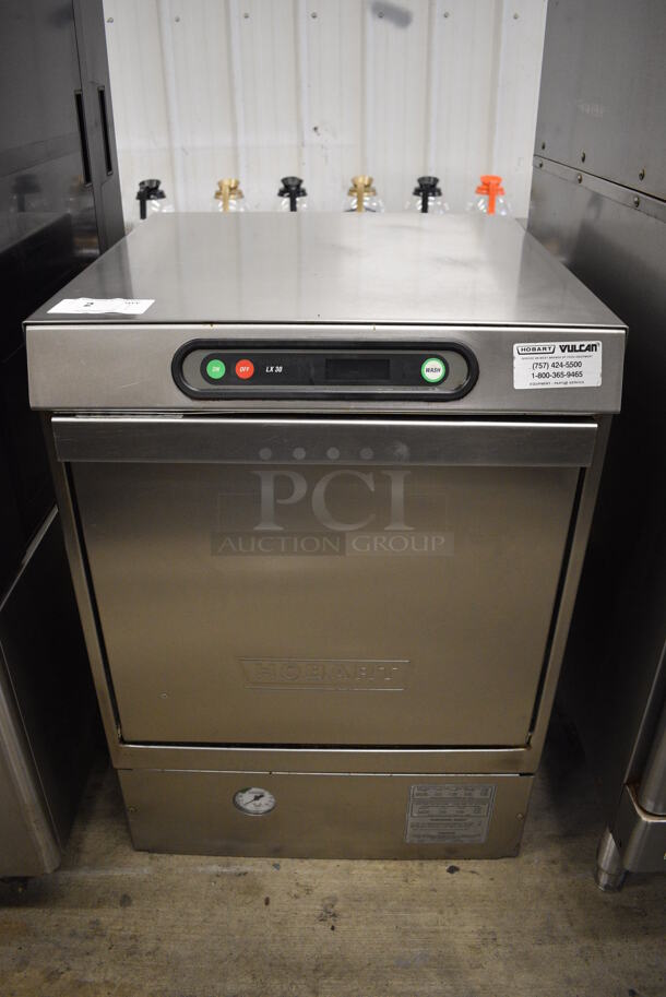 FANTASTIC! Hobart Model LX30H Stainless Steel Commercial Undercounter Dishwasher. 120/208 Volts, 1 Phase. 24x25x33.5