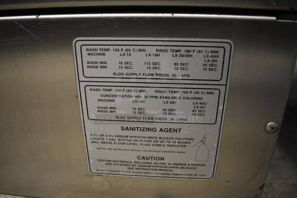 FANTASTIC! Hobart Model LX30H Stainless Steel Commercial Undercounter Dishwasher. 120/208 Volts, 1 Phase. 24x25x33.5 - Image 7 of 8